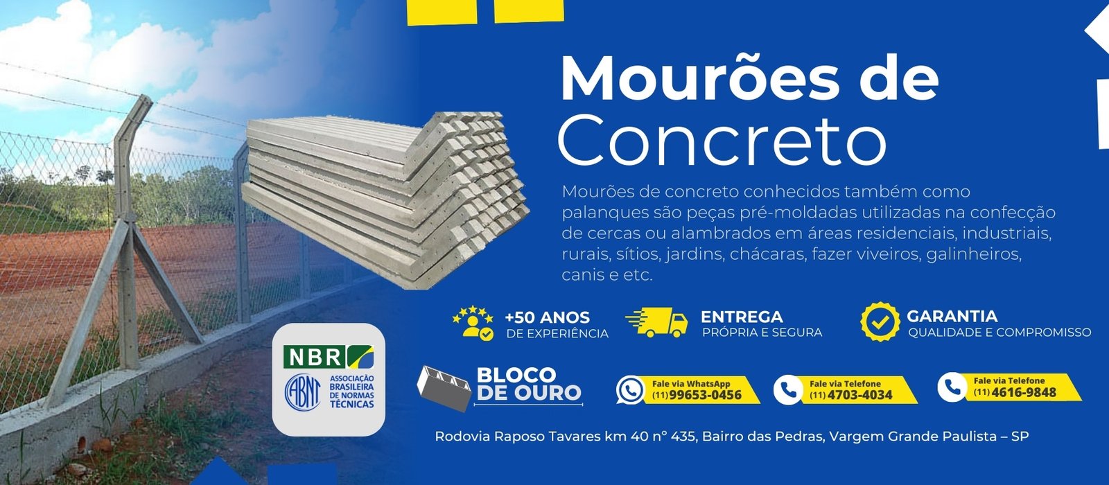 Mourão de Concreto em Vargem Grande Paulista